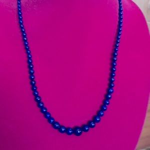Jay King S.S lapis graduated bead necklace w/ matching stretch bracelet